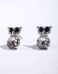 Silver Diamante Owl Stud Earrings - link has visual effect only