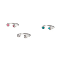 Surgical Steel Multi Jewel Curved Bar Earring Pack - link has visual effect only