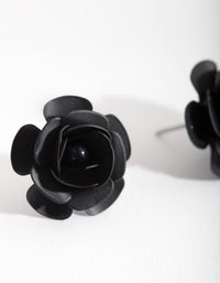 Black Rose Stud Earrings - link has visual effect only