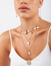 Gold Snake Pearl Chain Earrings - link has visual effect only