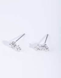 Rhodium Mini Star Cluster Stud Earrings - link has visual effect only
