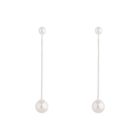 Silver Snake Pearl Drop Earrings - link has visual effect only