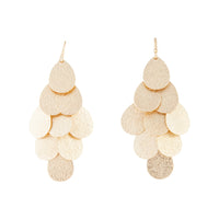 Gold Layered Textured Leaf Drop Earrings - link has visual effect only