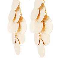 Gold Layered Textured Leaf Drop Earrings - link has visual effect only