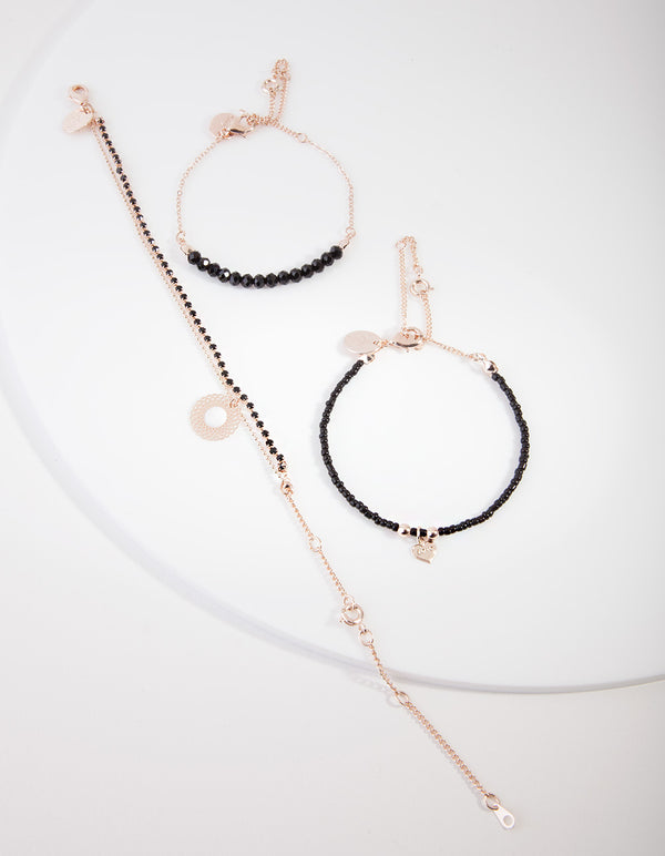 Rose Gold Love Bird Bracelet Pack