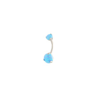 Surgical Steel Synthetic Opal Claw Belly Bar - link has visual effect only