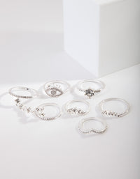 Silver Diamante Evil Eye Ring Pack - link has visual effect only
