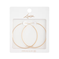 Gold Plated Sterling Silver Fine 60mm Hoop - link has visual effect only
