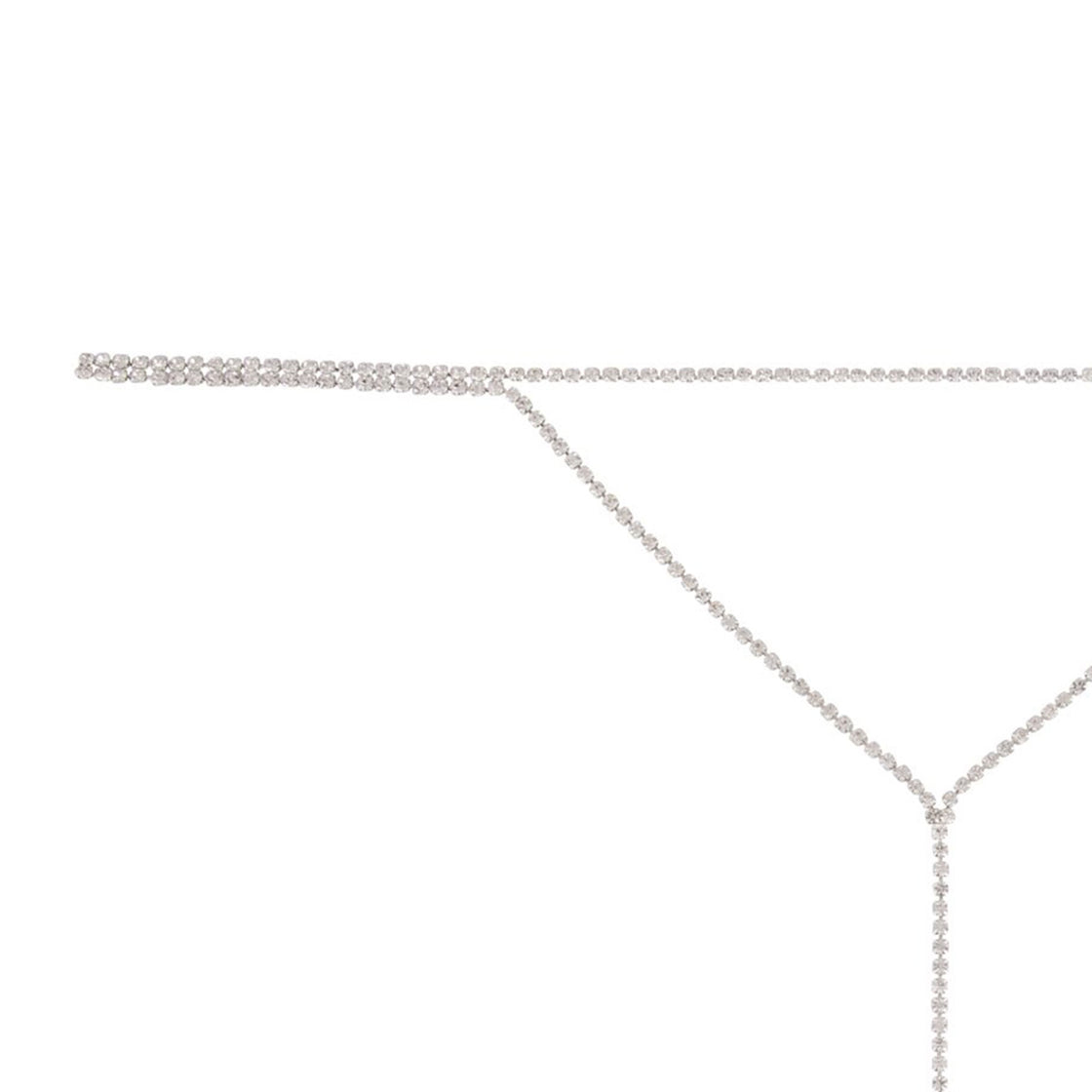 Silver Cup Chain Diamante Layered Choker