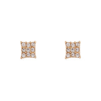 Gold Diamante Pave Square Stud Earrings - link has visual effect only