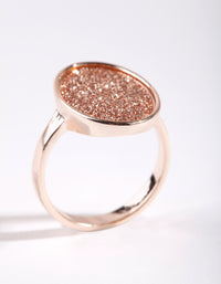 Rose Gold Oval Glitter Paper Ring - link has visual effect only