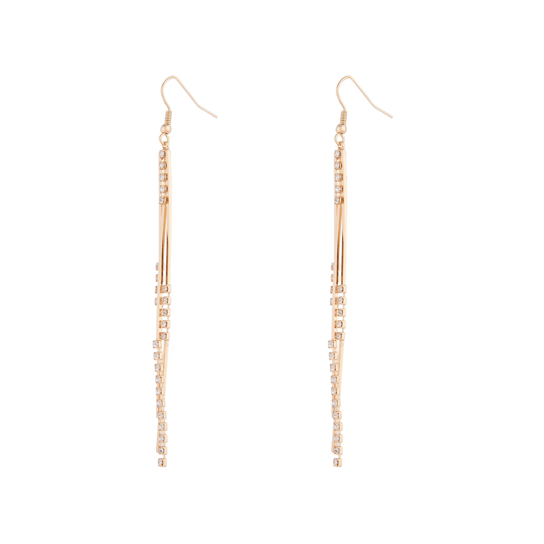 Gold Cup Chain Multi Bar Earrings