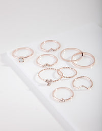 Rose Gold Fine Moonstone Inspired Ring Pack - link has visual effect only