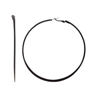 Black Fine Flat Edge Hoop Earrings - link has visual effect only