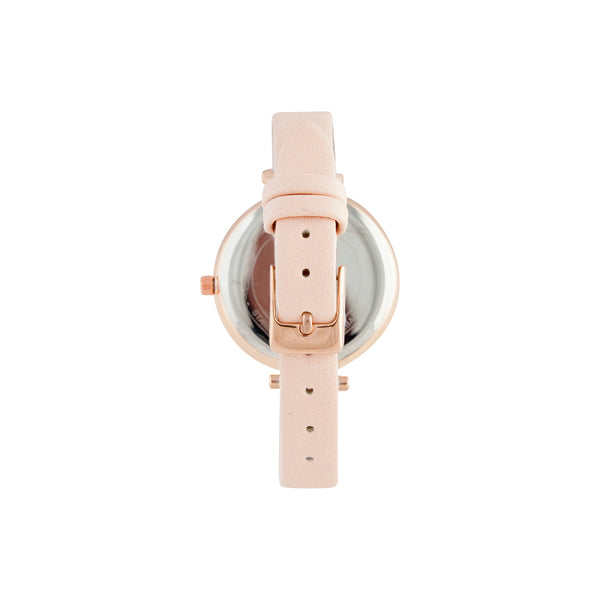 Pink Pearl PU Strap Watch