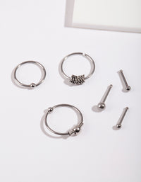 Surgical Steel Ring & Bead Nose 6-Pack - link has visual effect only