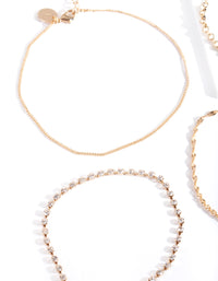 Gold Chain Mix Bracelet/ Anklet Set - link has visual effect only