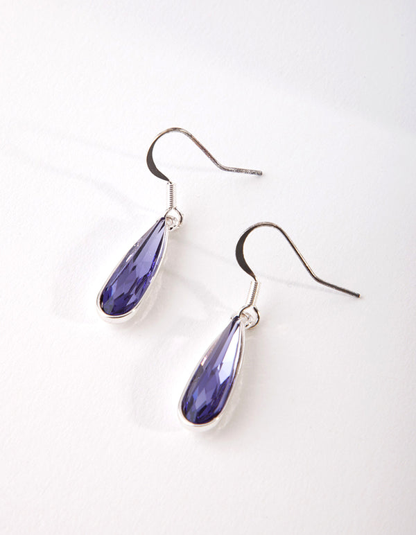 Tanzanite Crystal Teardrop Earrings