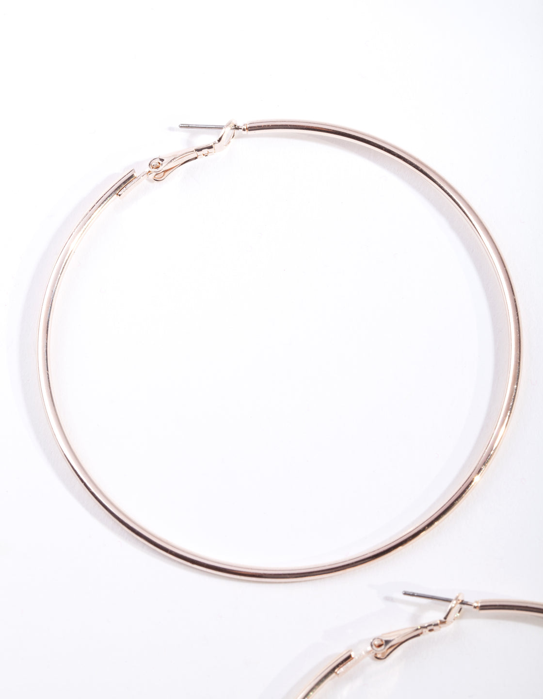 Rose Gold Thin 7cm Hoop Earrings