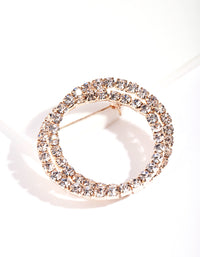 Rose Gold Double Diamante Brooch - link has visual effect only