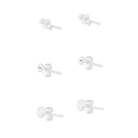 Sterling Silver Graduated Diamante Stud Pack - link has visual effect only