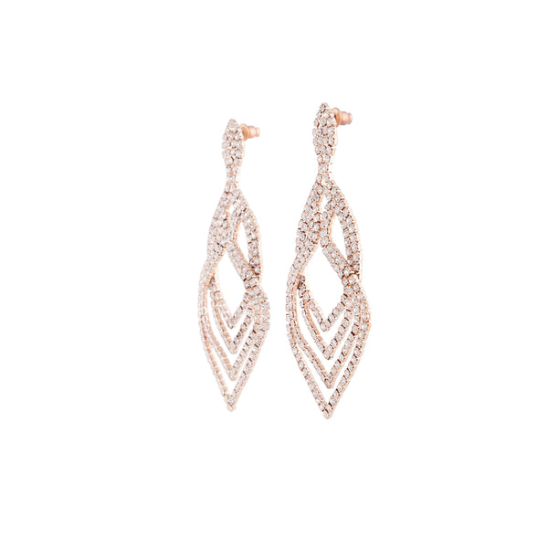 Rose Gold Layers Tiered Drop Earrings
