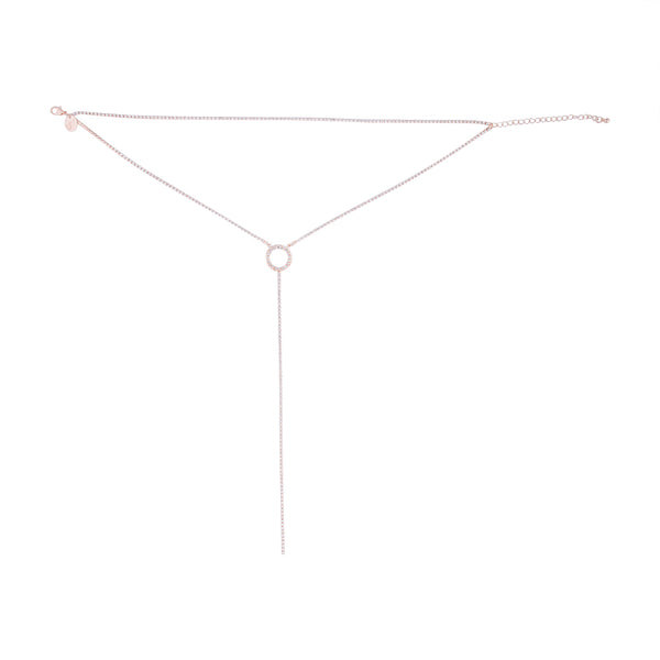 Rose Gold Circle Cup Chain Y Neck Choker