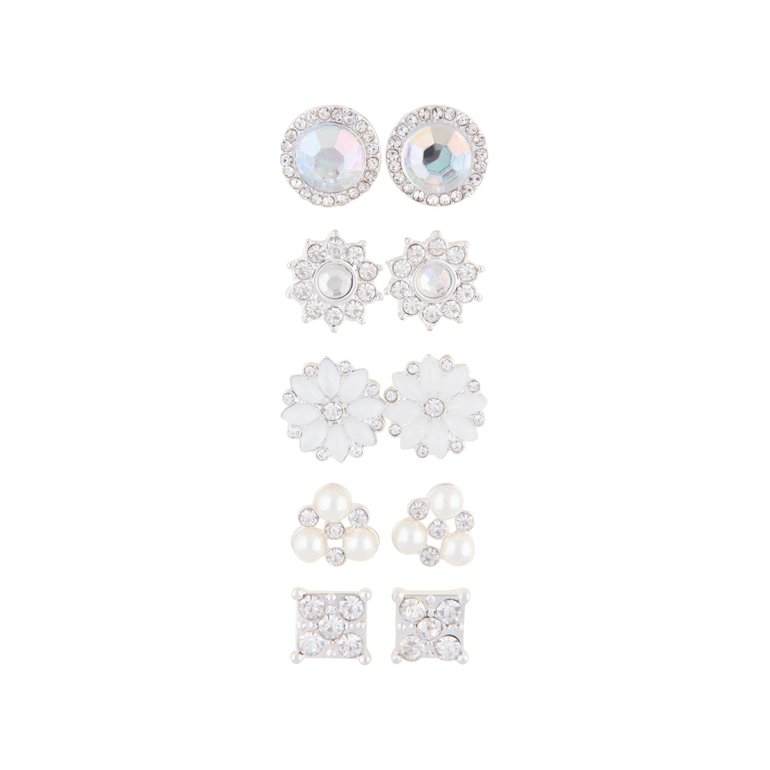 Silver Floral Clip On Earrings