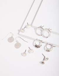 Silver Enamel Stud Sleeper Earring Pack - link has visual effect only