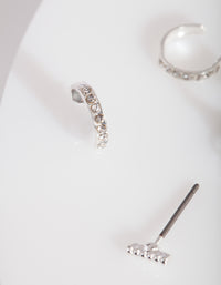 Silver Mini Textured Ear Stack - link has visual effect only