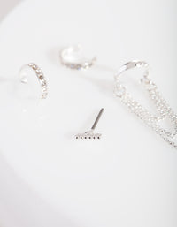 Silver Mini Textured Ear Stack - link has visual effect only