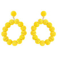 Yellow Cord Wrap Hoop Earrings - link has visual effect only