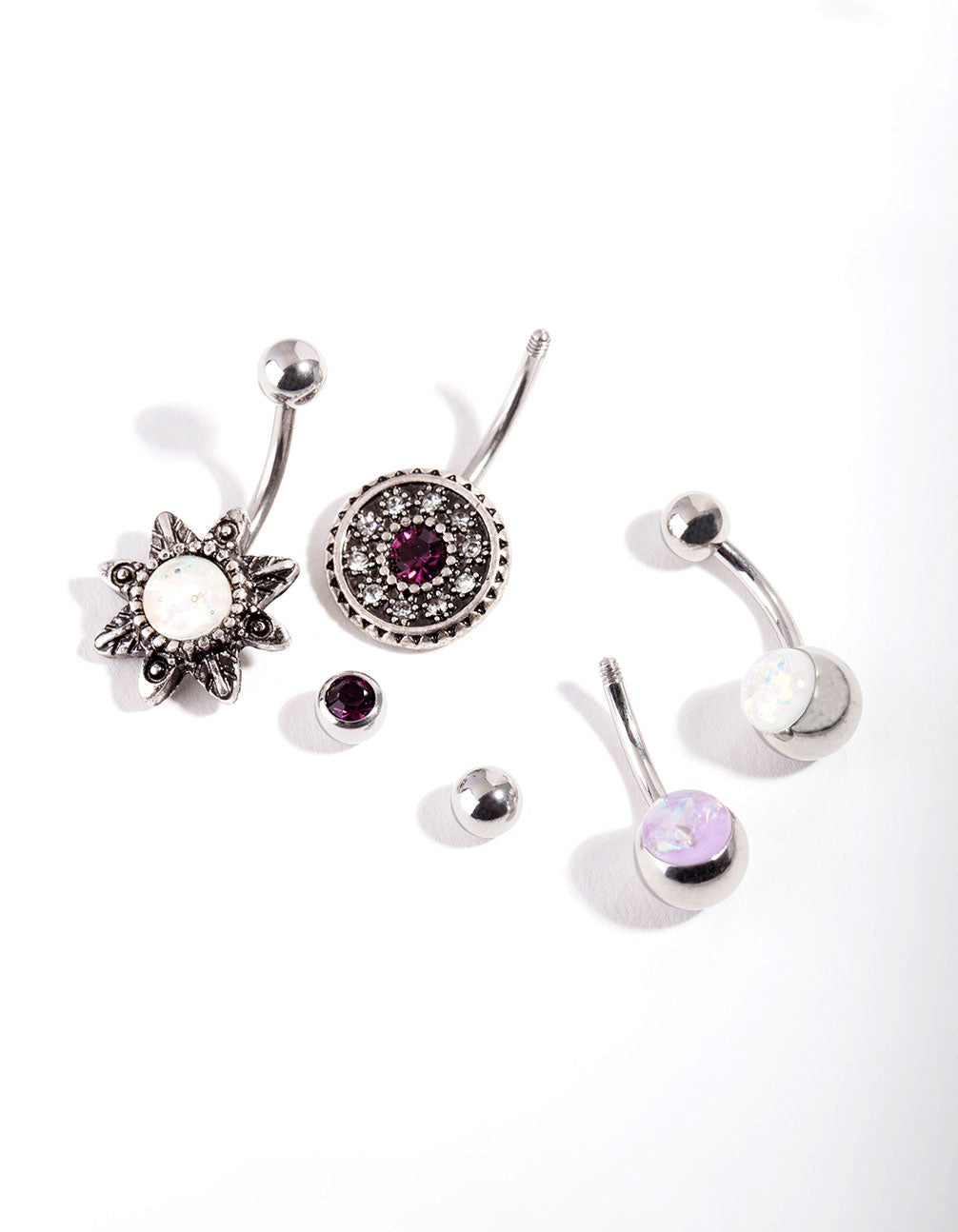 Surgical Steel Belly Bar 4-Pack