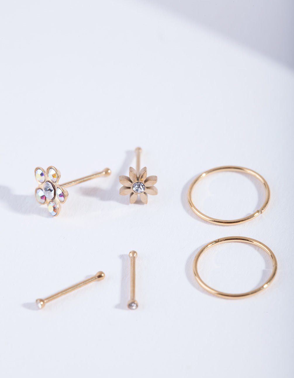Gold Flower Nose Jewellery 6-Pack