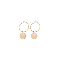 Gold Mini Flat Disc Hoop Earrings - link has visual effect only