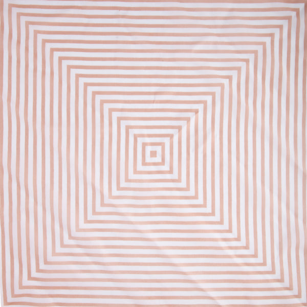 Blush White Square Stripe Bandana Hair Scarf