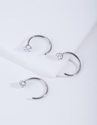 Surgical Steel Crystal Nail Nose Ring Pack - link has visual effect only