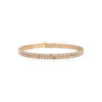 Gold Double Row Diamante Open Cuff - link has visual effect only