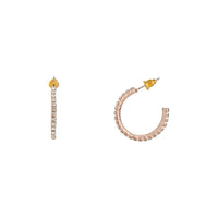 Rose Gold Diamante Stud Hoop Earrings - link has visual effect only