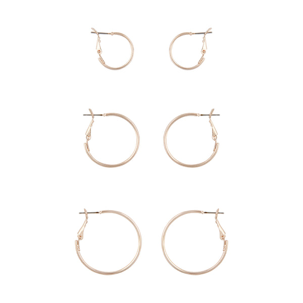 Rose Gold Sleeper Hoop Earring Pack