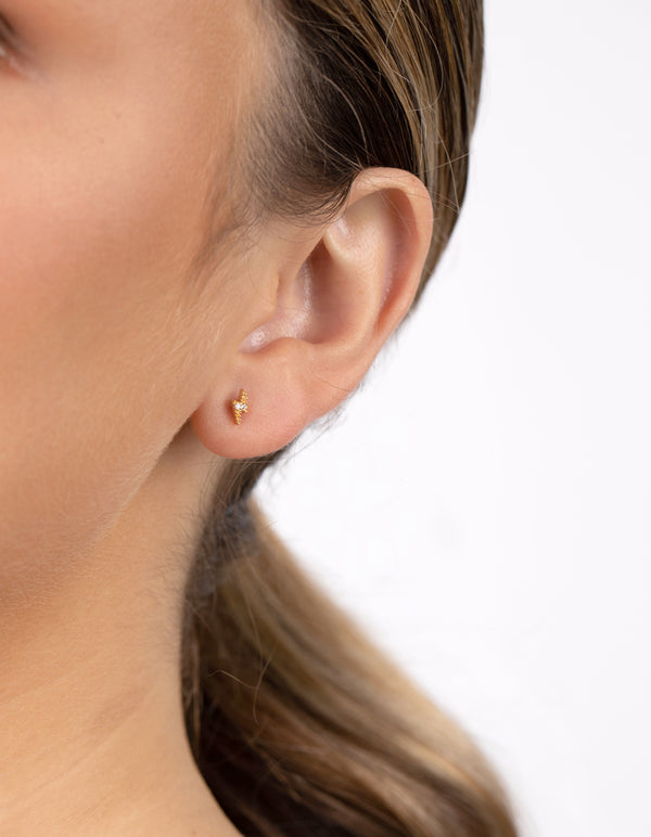 Gold Plated Sterling Silver Lightning Earring Pack