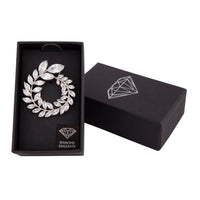 Diamond Simulant Crystal Leaf Brooch - link has visual effect only