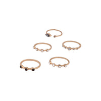 Vintage Gold Black Multi Gem Ring Stack - link has visual effect only