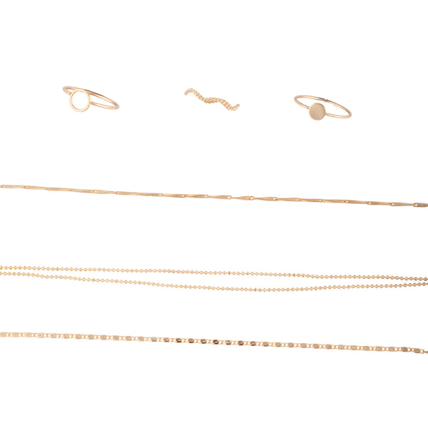 Gold Circle Ring Bracelet Pack