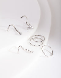 Surgical Steel Nose Ring & Stud 6-Pack - link has visual effect only