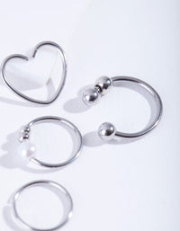 Surgical Steel Cartilage Ring 4-Pack - link has visual effect only