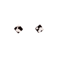 Black White Resin Square Earrings - link has visual effect only