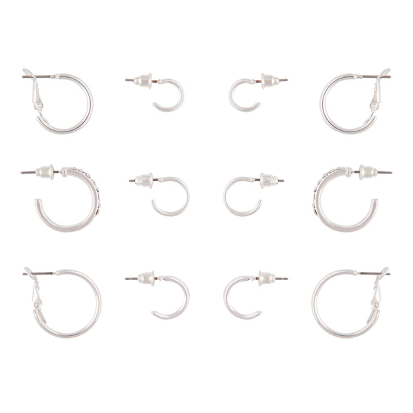 Silver Variety Hoop 6-Pack