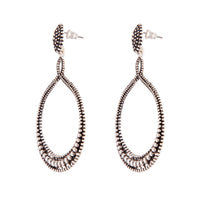 Antique Silver Teardrop Etched Earrings - link has visual effect only