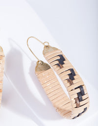 Brown Raffia Bell Hoop Earrings - link has visual effect only